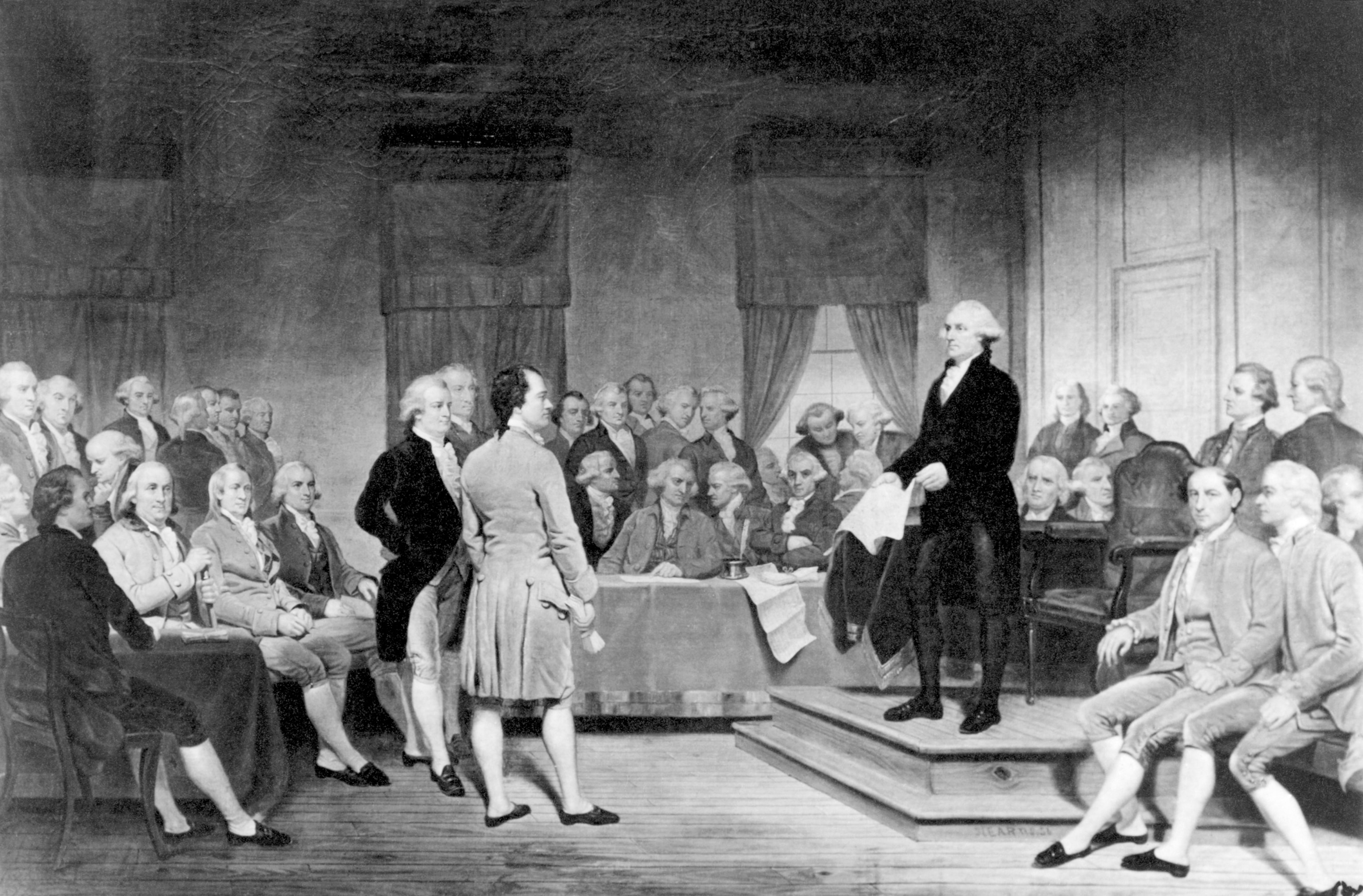 PHOTO: The signing of the Constitution of the United States in 1787.
